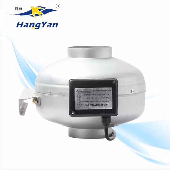 Ventilador de exaustão centrífugo hidropônico de 200 mm Ventilador de duto circular em linha Ventilador de troca de ar fresco com caixa preta